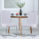 Set 2 Sedie Design Moderno in Metallo con Rivestimento in Pelle PU Bianco 