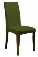 Set 2 Coprisedie Elasticizzati in Poliestere Verde Scuro