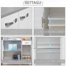 Armadio con Pensili da Cucina in Legno Bianco 101x39x180 cm