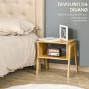 Comodino con Ripiano 43x32,5x42 cm in Bambù Naturale