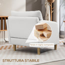 Poltrona da Salotto Moderna 90x86x91 cm Imbottitura a Molle Insacchettate in Tessuto Effetto Lino Crema  