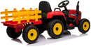 Trattore Elettrico per Bambini 12V con Rimorchio Rosso