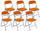 Set 6 Sedie Pieghevoli 45x45x80 cm in Tessuto Arancione