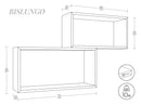 Set 2 Mensole Cubo da Parete Rettangolare in Fibra di Legno Bislungo Noce