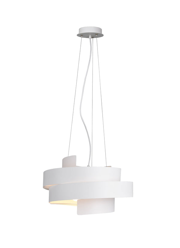 sconto Lampada a Sospensione da Interno E27 in Metallo Bianco Opaco