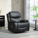 Poltrona Relax Reclinabile con 8 Punti Massaggianti 97x92x104 cm in Finta Pelle e Acciaio Nero