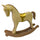 Cavallo a Dondolo Decorativo in Legno oro beige cm 37x8xh32