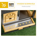 Conigliera da Giardino 120x55,5x80 cm in Legno di Abete e Acciaio Gialla e Nera