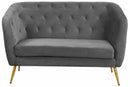 Divano 2 Posti 135x82 cm in Velluto Grigio