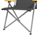 Sedia da Campeggio Pieghevole 74x59,5x98 cm in Alluminio e Poliestere Grigio e Argento