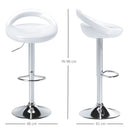 Set 2 Sgabelli da Bar Altezza Regolabile Seduta in ABS Bianco  