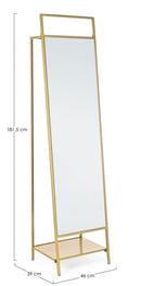 Specchio con Porta Abiti Ekbal Oro in Acciaio