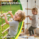 Scaletta per Bambini 3-8 Anni a 5 Pioli con Fibbie e Cinghie in Legno e PE Color Legno      