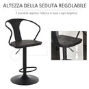 Set 2 Sgabelli da Bar Alti in Acciaio e Legno   Neri