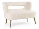 Divano 2 Posti 115x68x78 cm in Legno e Poliestere Effetto Lana Cortina