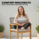 Set 2 Sedie da Giardino 59x55x86 cm con Cuscini in Legno di Acacia Grigio Chiaro      