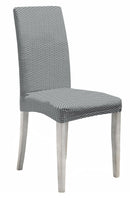 Set 2 Coprisedie con Schienale Elasticizzati in Poliestere Fashion Grigio Chiaro 