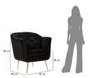 Poltrona Budapest Nera con Cuscino 88x83x91 cm in Compensato e Spugna e Ferro e Poliestere Nero      