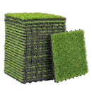Set 22 Piastrelle 30x30 cm Erba Finta 25 mm a Incastro in PE e PP con supporto in Lattice BSF Verde      