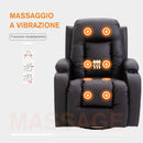 Poltrona Relax Massaggiante Riscaldante in Similpelle Marrone