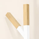Appendiabiti da Terra 34x30x183 cm in Metallo Bianco e Bambù