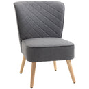 Sedia Imbottita 61x69x85 cm  in Tessuto Effetto Lino Grigio Chiaro