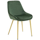 Sedia Imbottita 49x57,5x81 cm in Tessuto Vellutato Verde