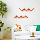 Mensola da Parete Libreria Zigzag 56x15,5 cm in Fibra di Legno Saetta Rovere Moka
