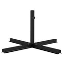 Base per Ombrellone a Croce 100x100x75 cm in Acciaio Nero   
