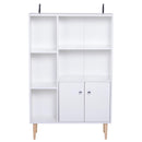 Mobiletto Libreria con Piedini in Legno di Pino Bianco 80x23.5x118 cm 