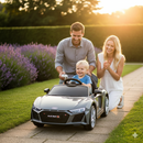 Macchina Elettrica per Bambini 12V Licenza Ufficiale Audi R8 New Spyder con Telecomando e Sedile in pelle Grigio