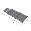 Set 2 Cuscini per Poltrona da Giardino  50x129x9 cm  in Poliestere Grigio Scuro