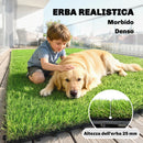 Set 22 Piastrelle 30x30 cm Erba Finta 25 mm a Incastro in PE e PP con supporto in Lattice BSF Verde      