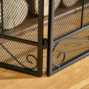 Parascintille con Antine 105x1,6x80,5 cm in Acciaio e Rete Metallica Nero