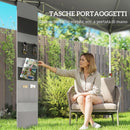 Gazebo Pop Up da Giardino 293x293x272 cm con Tasche Portaoggetti e Sacchi di Sabbia in Tessuto Oxford Bianco      