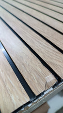 Set 10 Pannelli Decorativi 120x30 cm Rivestimento Murale Effetto Legno in PVC Rovere Seconda Scelta     