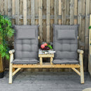 Set 2 Cuscini per Poltrona da Giardino  50x129x9 cm  in Poliestere Grigio Scuro