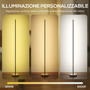 Lampada da Terra LED Alta 150 cm con Temperatura Colore Regolabile e Telecomando Argento      