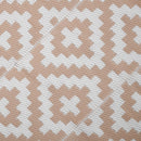Tappeto da Esterno Reversibile 182x274 cm con Fantasia Geometrica Caffè e Bianco   