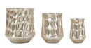 Porta Vasi Silver Set 3 Pz Ø35x38,5 cm - Ø27,5x33 cm - Ø18,5x26,5 cm in Ferro Argento      