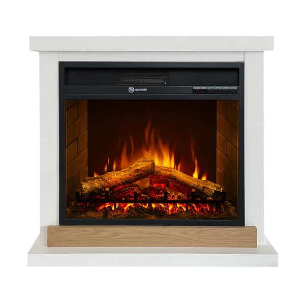 Camino Elettrico da Terra 75x28x70 cm Stoccolma in Legno Bianco L75xP28xH70 cm sconto