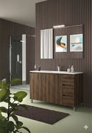 Mobile da Bagno a Terra con Lavabo 100 cm e Specchio Bali Light 2+3 Noce Scuro      