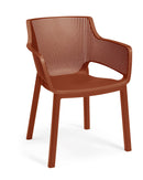 Set 6 Sedie da Giardino Keter Elisa 61x54x79 cm Trama Geometrica Verde Rosso e Giallo 
