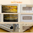 Mini Forno Elettrico 20L Ventilato 1400W con Aria Calda e Accessori Crema      