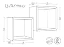 Set 2 Mensole Cubo da Parete Quadrato in Fibra di Legno Q-Bis Maxi Rovere Grigio New