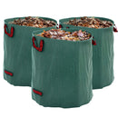 Set 3 Sacchi per Rifiuti da Giardino Ø67x76 cm da 272 L Richiudibili e Riutilizzabili Verde  