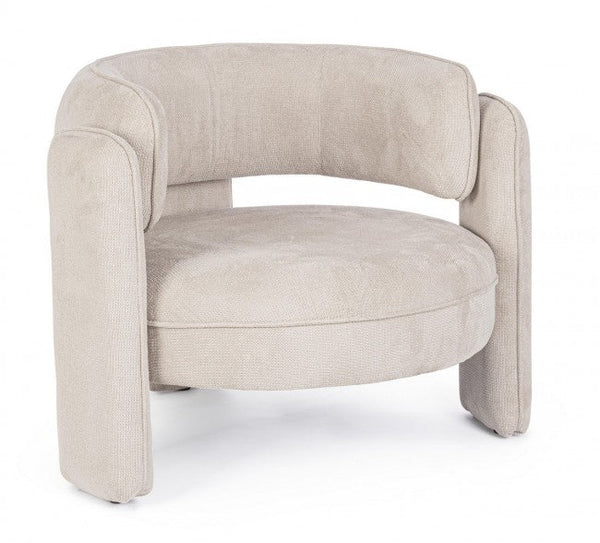 Poltrona Soggiorno 94x88x73 cm Aisha in Tessuto Beige sconto