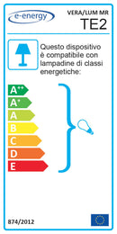 Lume 1xE14 Montatura Marrone Oro Vetro Alabastro Bianco E-Energy Vera