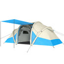 Tenda Gonfiabile 485x245x188 cm Facile da Montare 4 Persone 2 Camere da Letto in TPU e Tessuto Oxford 210D Blu      