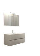 Mobile da Bagno Sospeso con Lavabo 90 cm e Specchio Bali Light Tortora      